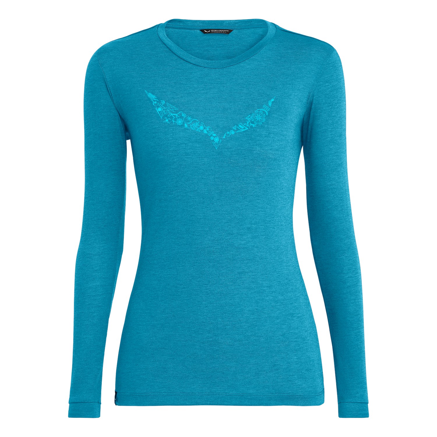 T-Shirts Salewa Solidlogo Dry’Ton Longsleeve Mulher Azuis 953PQNJKT